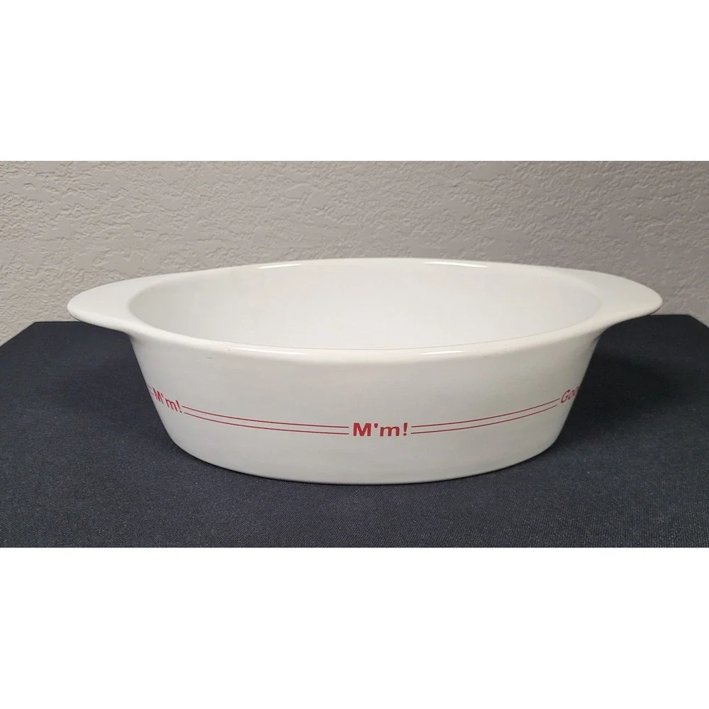 VTG Campbell's Green Bean Casserole 1.5 Qt Oval Ceramic Baking Dish Recipe 2007